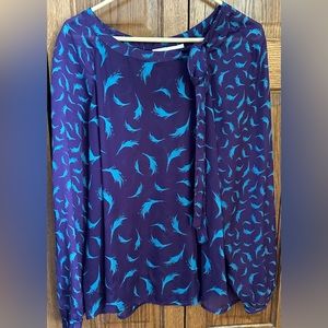 PURPLE N TEAL LOFT SPRING TOP/LIKE NEW/SIZE LARGE